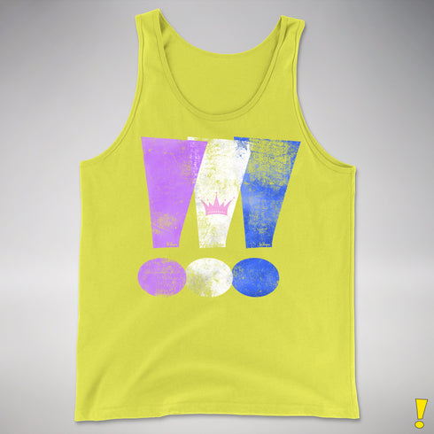 Drag Pride Grunge Exclamation Points Premium Tank Top - Neon Yellow